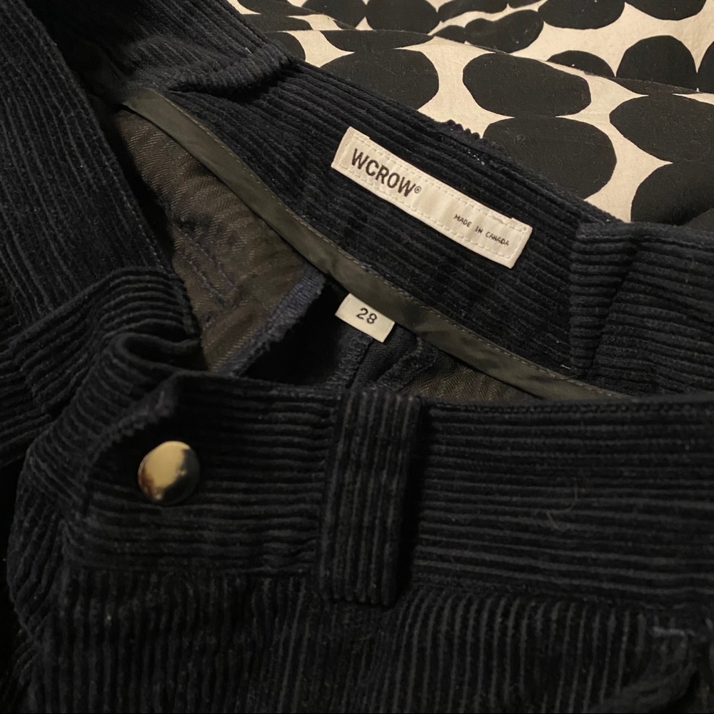 WCROW Utility Corduroy cargo Pants In Navy - Picture 3 of 5